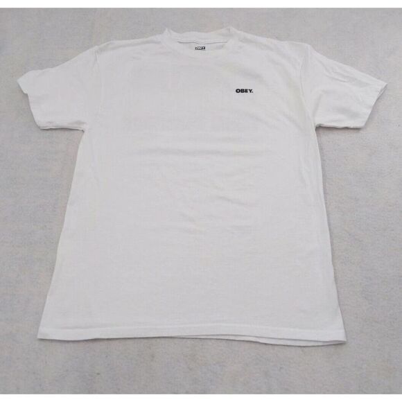 Obey Worldwide Visual Industries Logo T-Shirt White Size Medium - Picture 4 of 6